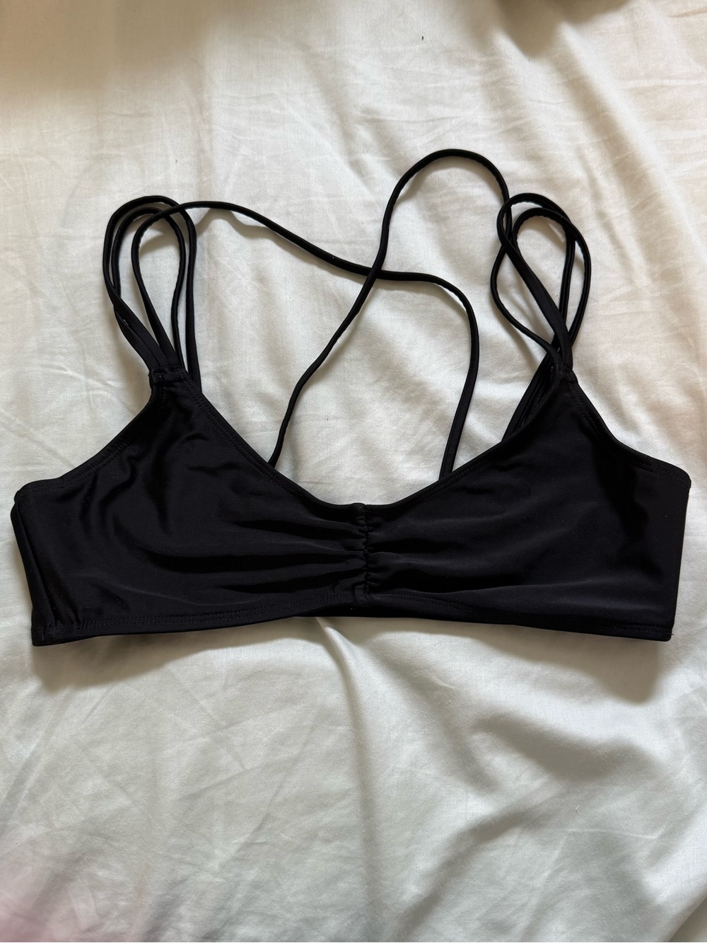 aerie Black Double-Strap Sports Swim Bralette